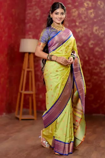 parrot green art silk woven art-silk-sarees