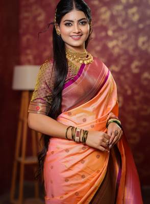 peach art silk woven art-silk-sarees 2