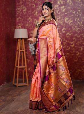 peach art silk woven art-silk-sarees 4