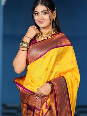 yellow art silk woven art-silk-sarees 2