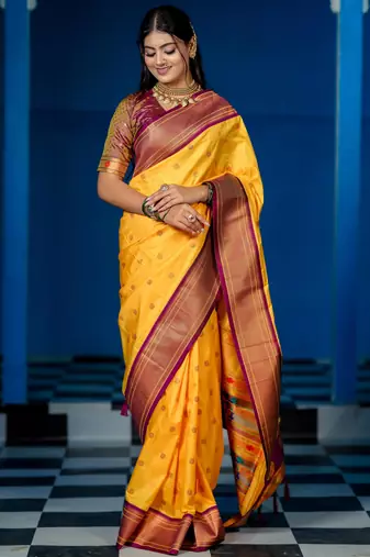 yellow art silk woven art-silk-sarees