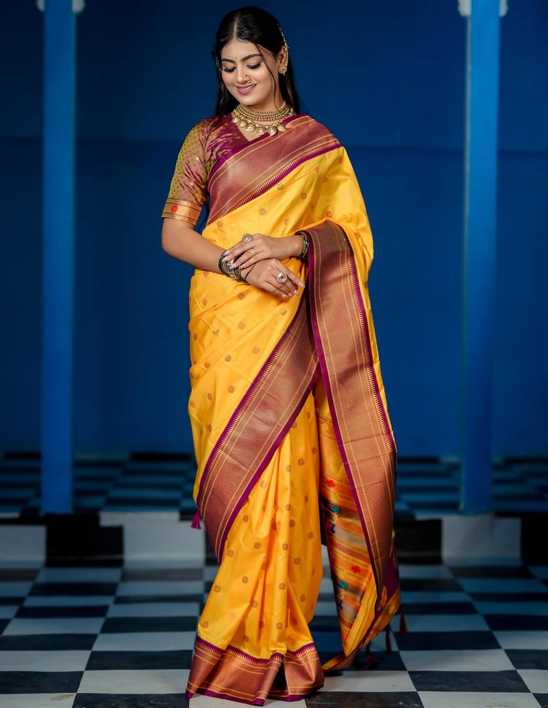 yellow art silk woven art-silk-sarees