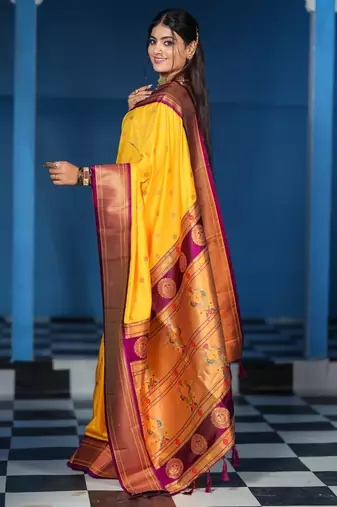 yellow art silk woven art-silk-sarees