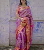 purple art silk woven art-silk-sarees