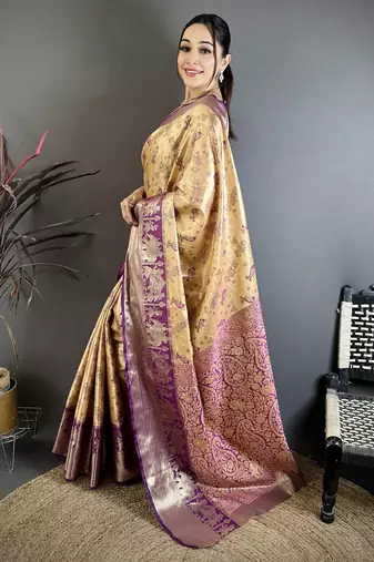 golden art silk woven art-silk-sarees