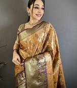 peach art silk woven art-silk-sarees