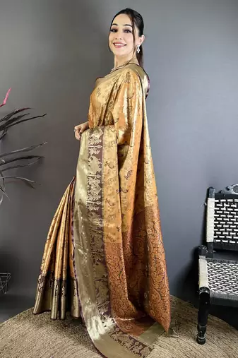 peach art silk woven art-silk-sarees