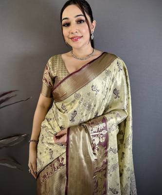 mehendi art silk woven art-silk-sarees 1