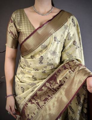 mehendi art silk woven art-silk-sarees 5