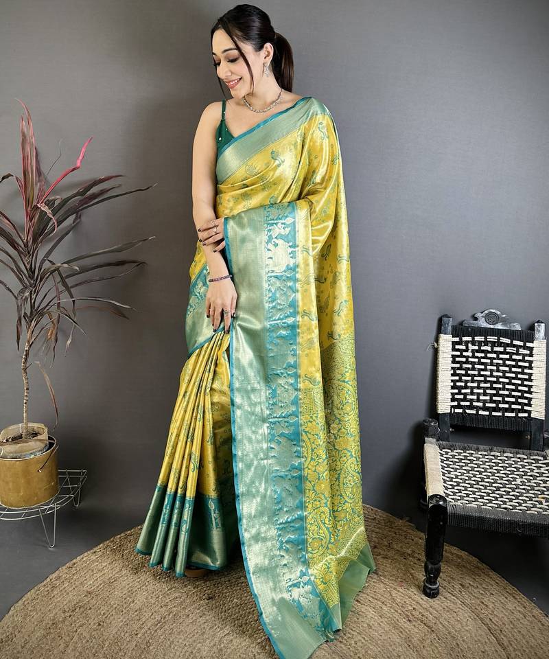 yellow art silk woven art-silk-sarees