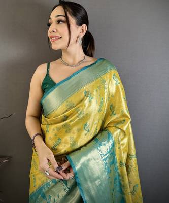 yellow art silk woven art-silk-sarees 3