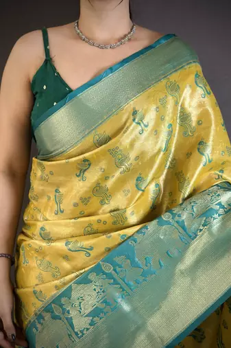 yellow art silk woven art-silk-sarees