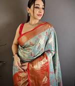 light sky blue art silk woven art-silk-sarees