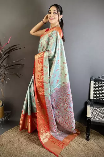 light sky blue art silk woven art-silk-sarees
