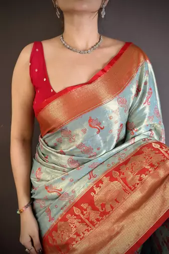 light sky blue art silk woven art-silk-sarees