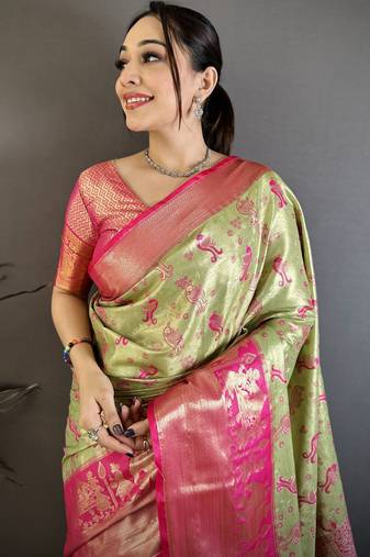 light golden art silk woven art-silk-sarees