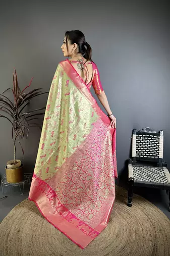light golden art silk woven art-silk-sarees