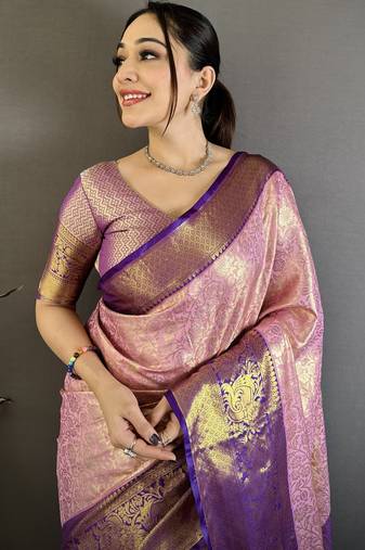 light baby pink art silk woven art-silk-sarees