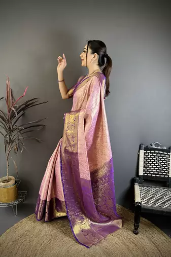light baby pink art silk woven art-silk-sarees