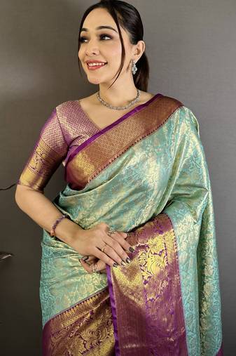 light sky blue art silk woven art-silk-sarees