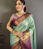 light sky blue art silk woven art-silk-sarees