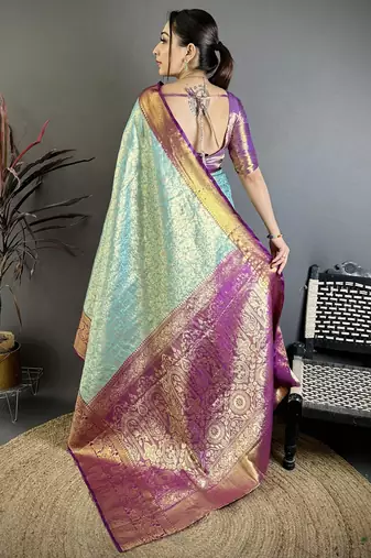 light sky blue art silk woven art-silk-sarees