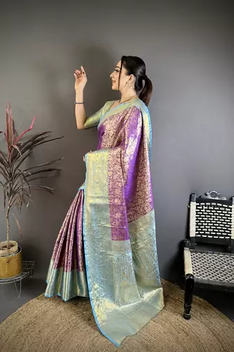 purple art silk woven art-silk-sarees