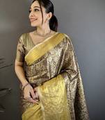 brown art silk woven art-silk-sarees