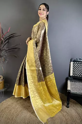 brown art silk woven art-silk-sarees