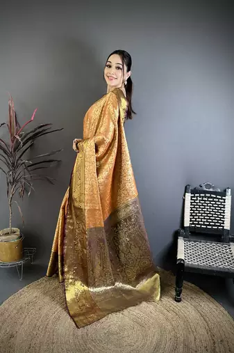orange art silk woven art-silk-sarees
