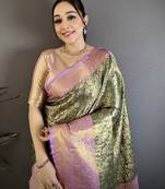 green art silk woven art-silk-sarees