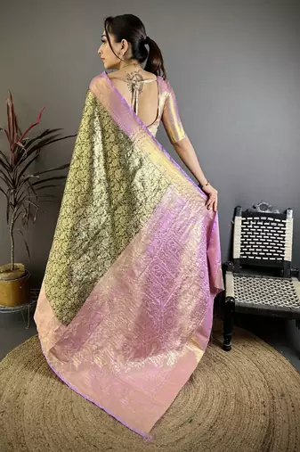 green art silk woven art-silk-sarees