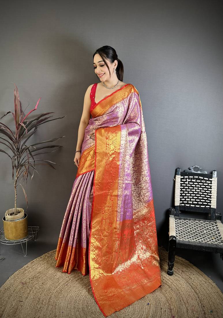 purple art silk woven art-silk-sarees