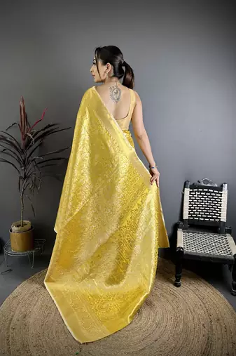 yellow art silk woven art-silk-sarees