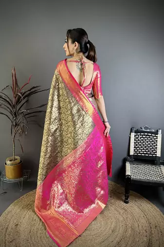 dark brown art silk woven art-silk-sarees