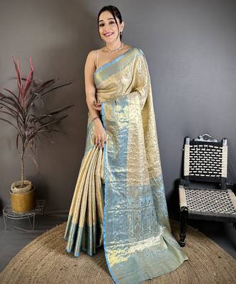 light golden art silk woven art-silk-sarees 1
