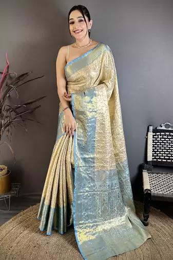 light golden art silk woven art-silk-sarees
