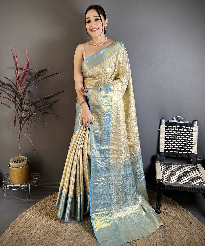 light golden art silk woven art-silk-sarees