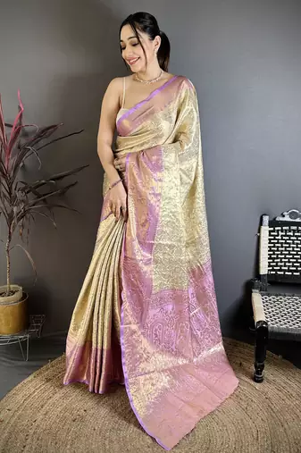 light golden art silk woven art-silk-sarees