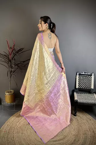 light golden art silk woven art-silk-sarees