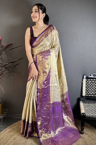 light golden art silk woven art-silk-sarees