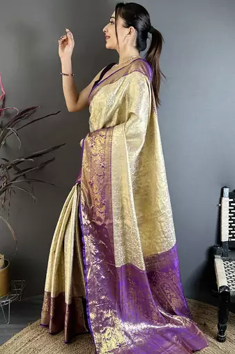 light golden art silk woven art-silk-sarees