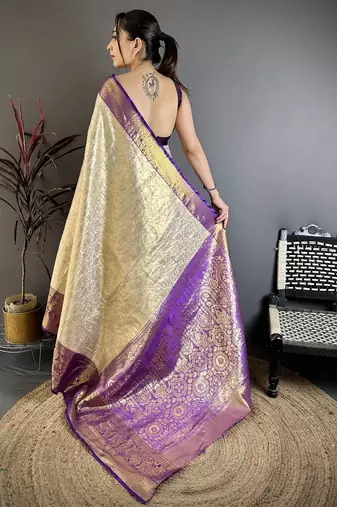 light golden art silk woven art-silk-sarees