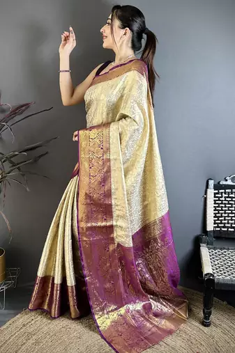 light golden art silk woven art-silk-sarees
