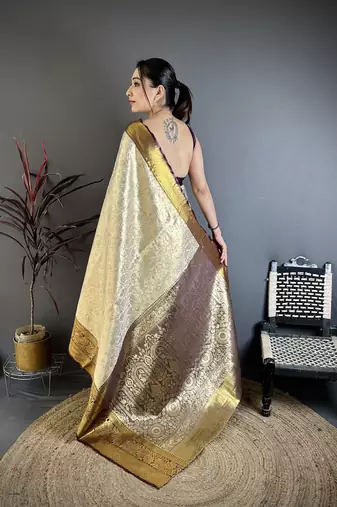 light golden art silk woven art-silk-sarees
