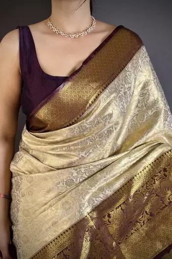 light golden art silk woven art-silk-sarees