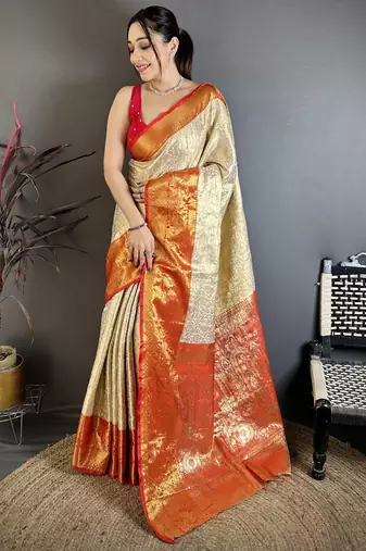 light golden art silk woven art-silk-sarees