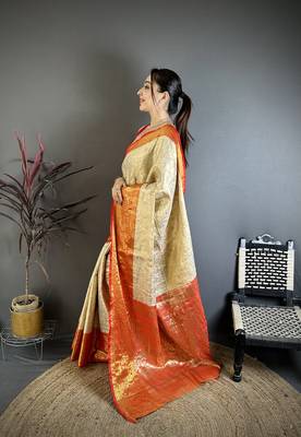 light golden art silk woven art-silk-sarees 2