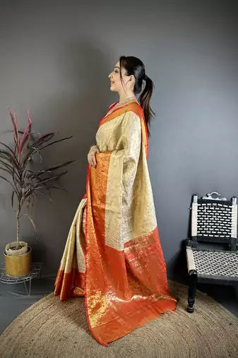 light golden art silk woven art-silk-sarees