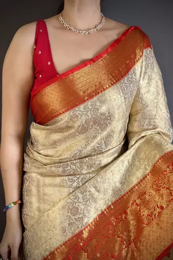 light golden art silk woven art-silk-sarees